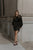 Kathryn shirt dress in black silk charmeuse