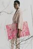Sayuri jacket with Hepburn pant in nude wool crepe featured with a print of Respair art by Adam Ball