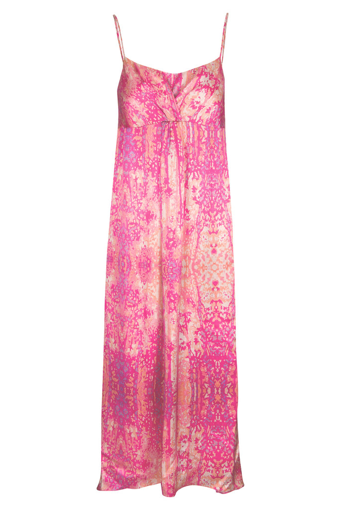 Sienna, camisole dress in silk charmeuse print