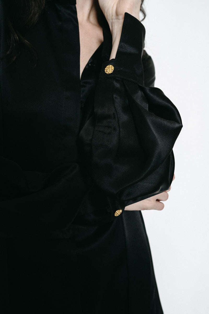 Kathryn | Silk Shirt Dress Black / L Kathryn | Silk Shirt Dress Black / L