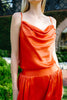 Grace camisole in coral silk charmeuse