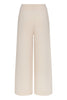 back view: ivory jacquard merino wool pants