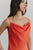 Front view detail of drape neckline