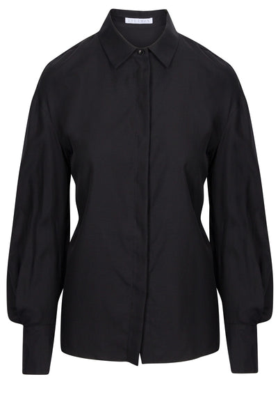 Amelia shirt in black cupro cotton