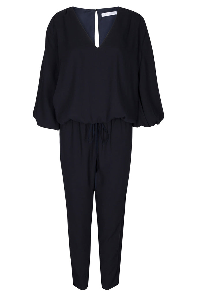 Bianca jumpsuit in navy recycled polyester