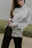 Amelia classic shirt in silver silk charmeuse