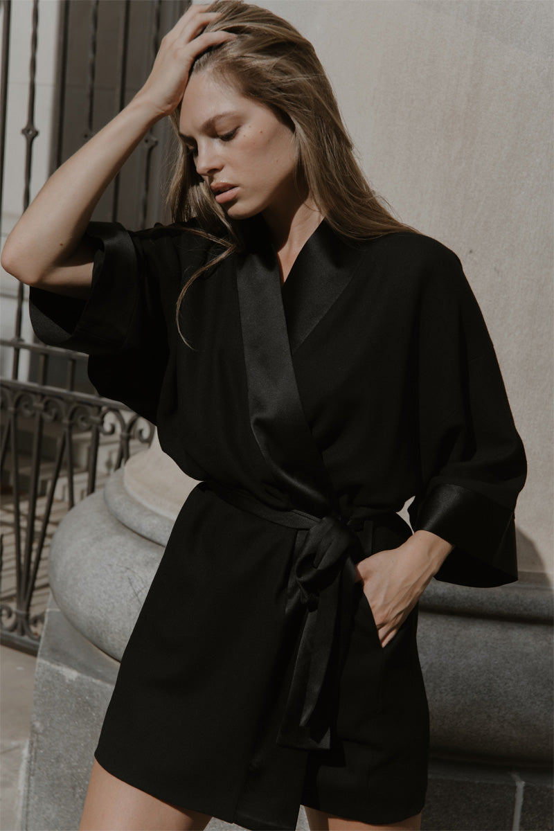 Jodi | Kimono Mini Dress Black / S-M Jodi | Kimono Mini Dress Black / S-M