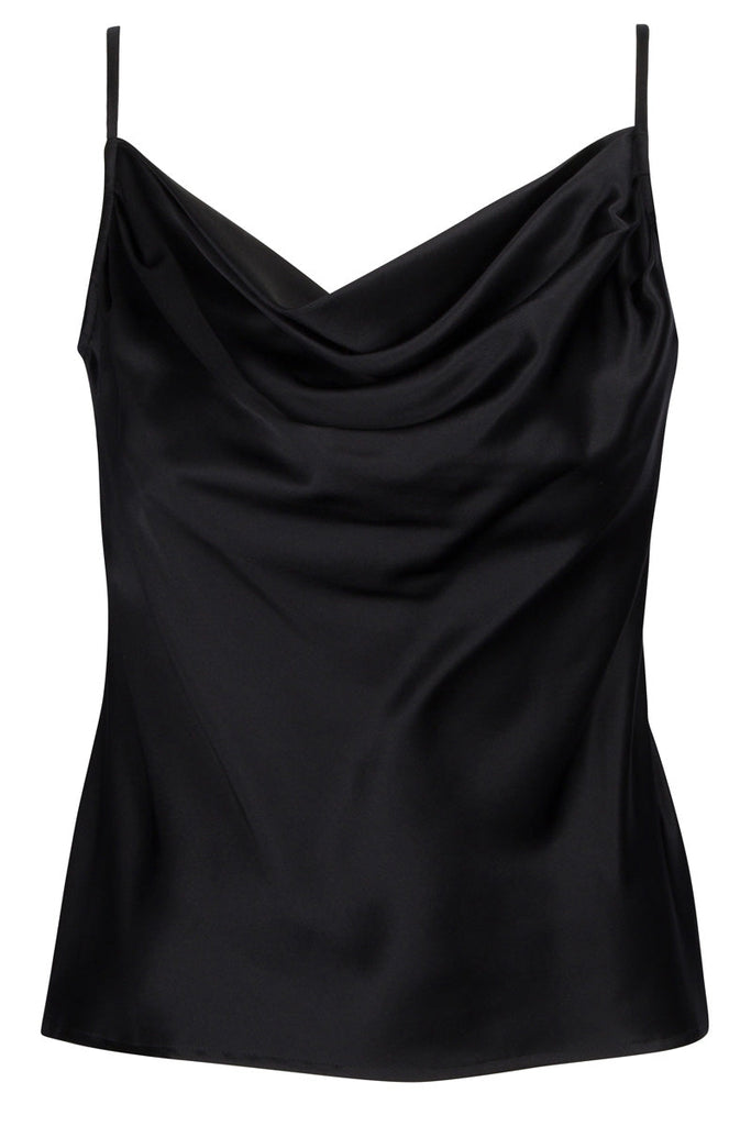 Grace camisole in black silk charmeuse