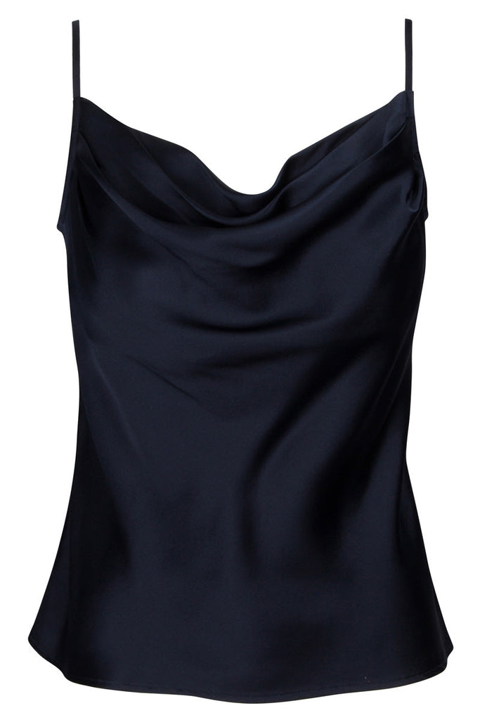 Grace camisole in navy silk charmeuse