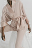 Sayuri jacket in nude wool crepe with Hepburn pant in wool crepe