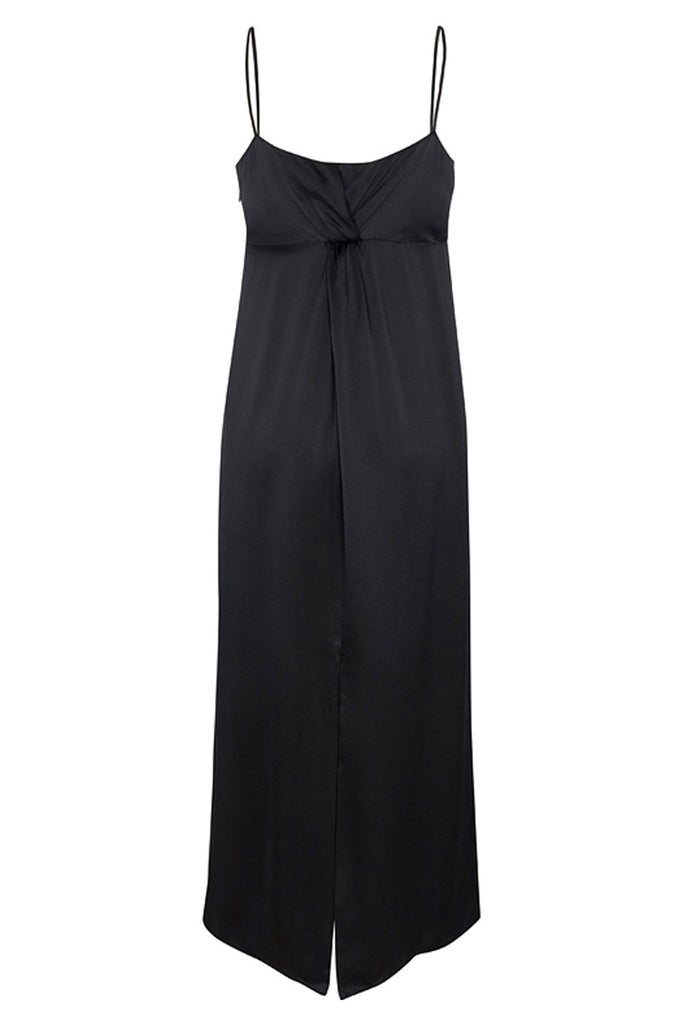 Sienna camisole dress in black silk charmeuse