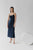 Sienna camisole dress in navy silk charmeuse